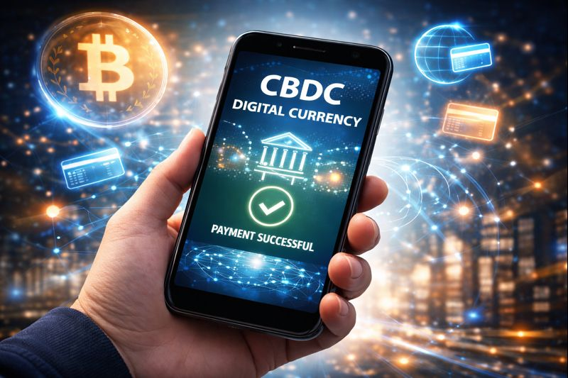 💳 디지털 화폐(CBDC)는 무엇이고, 왜 각국이 서두르고 있을까 1 디지털 화폐를 상징하는 스마트폰 결제 화면이 보이는 장면